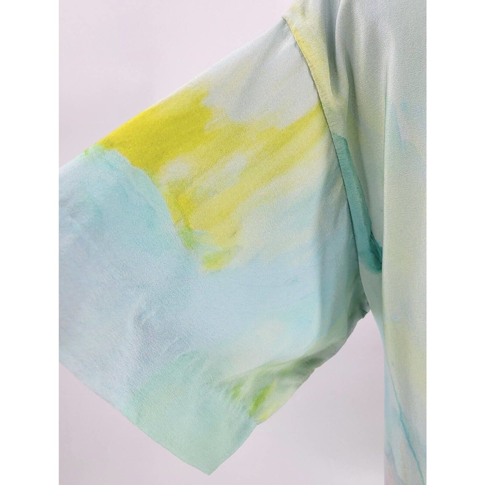 Anthropologie Maeve Painted Silk Watercolor Claire Desjardins Small Mini Dress - Picture 11 of 11